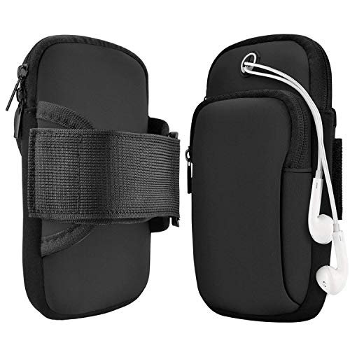 RAYAAN Unisex Universal Sports Armband for Mobile | Armband Mobile Holder for Running, Compatible up to 6.2" Inch, Deep Black