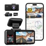 REDTIGER 4K 3 Channel Dash Cam 5G WiFi Built-in GPS, Free 64GB Card, 2160P+1080P+1080P Front and Rear Inside Loop Recording, Triple Car Camera with 3 Inch Screen, IR Night View, WDR, Parking Mode