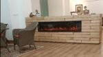 RVA Decorative Electric Fireplace 72 x16 x 6 inches with Remote & Heating Option, Matt Black