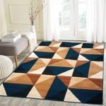 Risha Carpet Carpet Thick Hand Embossed Washable Geometric Oriental Non-Shedding Living Room Bedroom Dining Home Area Rug 6x8 Color Multi