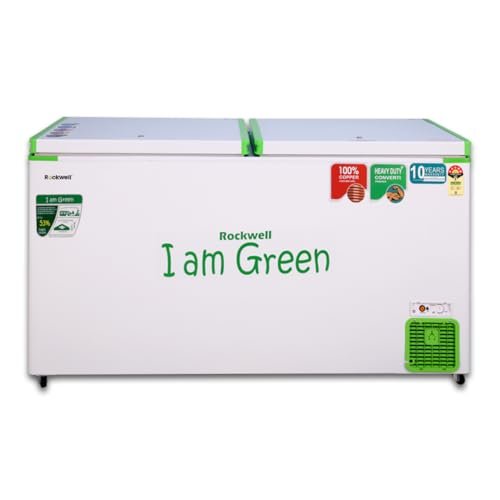 Rockwell 450DDUC, 5 Star, Convertible GREEN Deep Freezer, Double Door, with 10 yrs. Warranty on Cooling Coil and Upto 53% Power Saving
