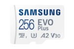 SAMSUNG EVO Plus 256GB Micro w/SD Adaptor SDXC, Up-to 160MB/s, Expanded Storage for Gaming Devices, Android Tablets and Smart Phones, Memory Card, MB-MC256SA/IN