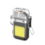 SHARUJA Waterproof Portable Mini LED Flashlight Lighter | USB Rechargeable Keychain Light | Outdoor Camping Emergency | Double Arc Plasma Cigarette Lighter | | Windproof & Flameless