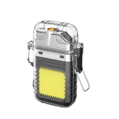 SHARUJA Waterproof Portable Mini LED Flashlight Lighter | USB Rechargeable Keychain Light | Outdoor Camping Emergency | Double Arc Plasma Cigarette Lighter | | Windproof & Flameless
