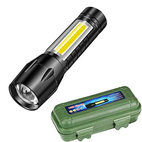 SKMEI 4 Tactical Flashlight + Desk Lamp with Gift Box Focus Zoom Torch Light with 3 Modes Adjustable for Emergency and Activities EDC 911 (Aluminum)