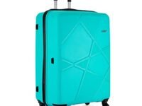Safari Pentagon 75 Cms Large Check-in Polypropylene Hard Sided 4 Wheeler Luggage/Speed_Wheel Suitcase/Trolley Bag (Cyan)