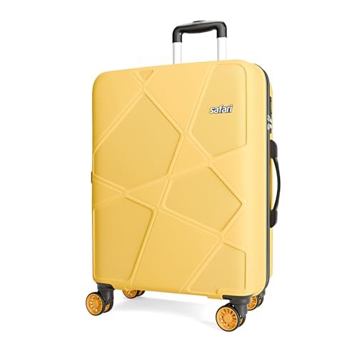 Safari Pentagon Neo 8 Wheels 75Cm Large Checkin Trolley Bag Hard Case Polypropylene, 360 Degree Wheeling Luggage, Travel Bag, Suitcase for Travel, Trolley Bags for Travel, Ochre