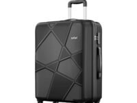 Safari Polypropylene Pentagon Hardside Large Size Check-in Luggage Speed_Wheel 8 Wheel Suitcase Trolley Bags for Travel Black Color 75Cm