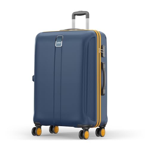Safari Thorium Neo 8 Wheels 77 Cm Large Check-in Trolley Bag Hard Case Polycarbonate 360 Degree Wheeling System Luggage, Trolley Bags for Travel, Suitcase for Travel, Graphite Blue