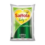Saffola Tasty + Refined Cooking oil | Blended Rice bran & Corn oil | 50% More Oryzanol | 1 Litre pouch