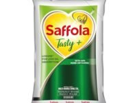 Saffola Tasty + Refined Cooking oil | Blended Rice bran & Corn oil | 50% More Oryzanol | 1 Litre pouch