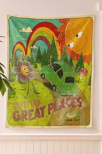 SheetKart Bohemian Smiling Sun & Forest Tapestry | 100% Cotton Wall Hanging Decor | 36 x 42 inches