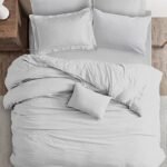 SleepyCat Duvet Cover, 100% Cotton 200TC Percale Combed Yarn, with Corner Ties & Coconut Button Closure, Oeko-TEX & AZO Free, (Single Size, 90x60 inches) Overboard Checks
