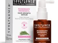 Soulflower Hair Growth Serum, Rosemary Oil, 3% Redensyl, 4% Anagain, Caffeine, Melanogray, Biotin, Rice Water, Clinically Tested on Real people, Hair growth & Hair fall control for Women & Men | 30ml