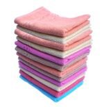 Space Fly Cotton Hand Towel | 500 GSM Kitchen Hand Towel | Highly Absorbent Hand Towels for Wash Basin | Kitchen Towel Set of 12 (Size- 11x17 Inch) (Pink, Blue, Green, Yellow, Orange)