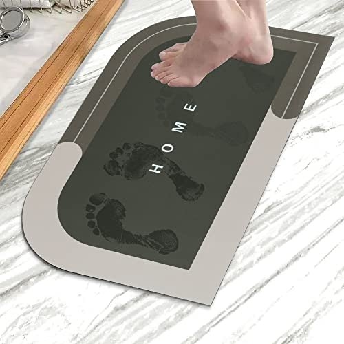 Story@Home Door Mat Set of 1, Anti-Skid Nappa Leather Bathroom mats Water soak, 60 x 40 cm, Grey Solid Design, Best Kitchen Accessories Items for Home & Bathroom, Perfect Home Decor Items for Hall
