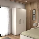 Studio Kook Amari Engineered Wood 3 Door Wardrobe (Matte Finish, Moonshine White)
