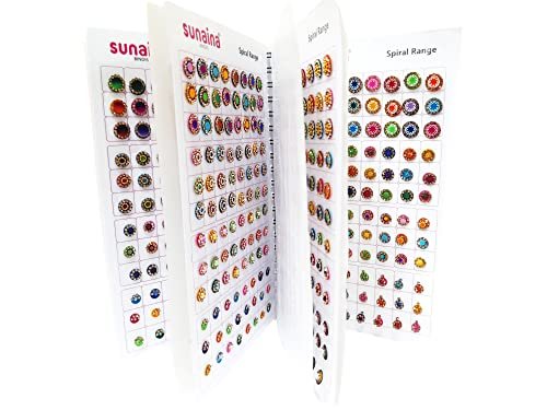 Sunaina (Original) Spiral Designer Assorted Multicolour/Red/Maroon Kumkum Bindi Book For Women Pack Of 1