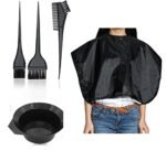 Sweetpea�5 Pcs Hair Coloring Kit, Salon Tool, Hair Dye Bowl/3 x Dye Brush/Half Cape Kit (Black)