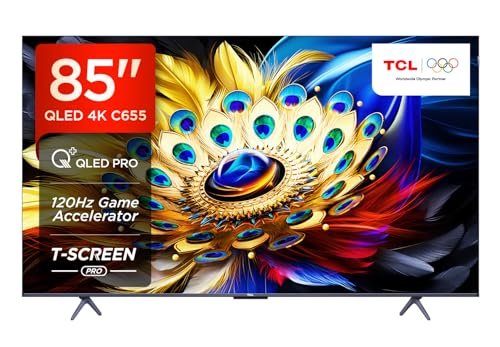 TCL 215 cm (85 inches) C655 Series 4K Ultra HD Smart QLED Google TV 85C655 (Black)