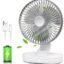 TEKCOOL 4000mAh Rechargeable Desk Fan, Portable Table Fan,USB Fan, USB Battery Powered Quiet Personal Fan,4 Speed for Home Office Travel(Silver),