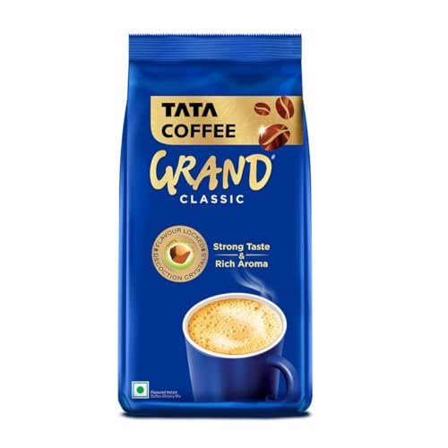 Tata Classic Instant Coffee, 200g Pouch, Chicory Mix With Strong Taste & Rich Aroma, With Flavour Locked Decoction Crystals