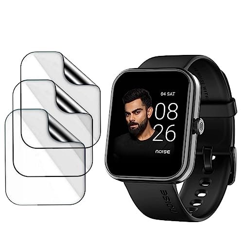 Tempered Glass [Pack of 3] Noise Pulse 2 Max 1.85" Smart Watch Screen Guard Scratch Guard Full Screen Protector Compatible for Noise Pulse 2 Max 1.85" inch- Flexible - HD Clear