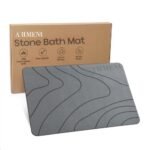 The Artment your artistic apartment TerraDry Stone Bathroom Diatomaceous Earth Shower Mat, Non-Slip Super Absorbent Quick Drying Bathroom Mat | Natural, Easy to Clean (Large) (40 X 60 CM)
