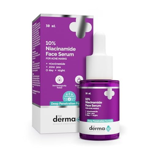 The Derma Co 10% Niacinamide Face Serum with 2% Zinc | Fades Acne Marks | Fights Acne | Controls Oil Production | Reduces Dark Spots | 30 ml