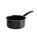 The Earth Store EcoLuxe Large Saucepan for Tea Milk and Chai Pan Induction Base and Gas Stove T Pan (Patila)|Tea/Milk Boiling Pot Vessel | Saucepan with Bakelite Handle 1600 ML Capacity 17cm (Black)