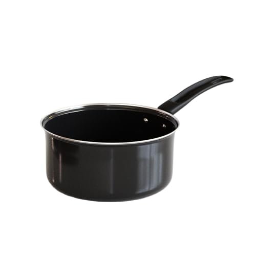 The Earth Store EcoLuxe Large Saucepan for Tea Milk and Chai Pan Induction Base and Gas Stove T Pan (Patila)|Tea/Milk Boiling Pot Vessel | Saucepan with Bakelite Handle 1600 ML Capacity 17cm (Black)