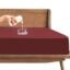Trance Cotton Feel Terry 80 x 60 inch Ultra Soft Waterproof Mattress Protector | Breathable - Hypoallergenic Fitted Style Mattresses Cover (80x60 inch | 6.66x5 feet, Maroon - Pack of 1)