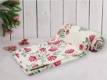 Trance Home Linen 150 GSM Pure Cotton Reversible Dohar Single Bed Size | AC Blanket Comforter | Soft Light-Weight Bed Blanket (56 x 88 inch, Aangan Red, Pack of 1) Summer Collection