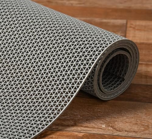 UNNAK Anti Skid Mat for Indoor & Outdoor | Honeycomb Pattern| Heavy-Duty Drainage Mat|Bathroom Mat|Bath Mat|Carpet|Rugs|Rainmat|Swimming Pool Mat | Grey | 40 X 60 cms