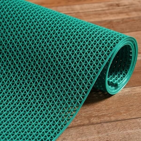 UNNAK Anti Skid Mat for Indoor & Outdoor Non-Slip Bath Mat with Triangle Grid Pattern Green, 2FT X 7FT