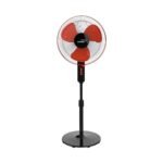 V-Guard Esfera STS Plus Pedestal Cum Table Fan | Versatile 2-In-1 Operation | 1350 RPM Motor | Customisable Tilt And Oscillation Control | Red Black | 40 cm (400mm)
