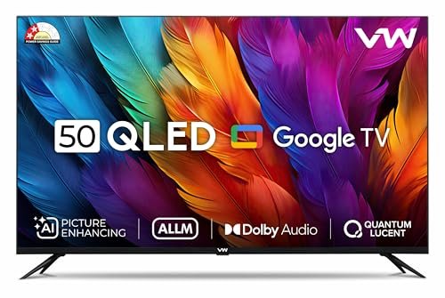 VW 127 cm (50 inches) Pro Series 4K HD Ready Smart QLED Google TV (Black)