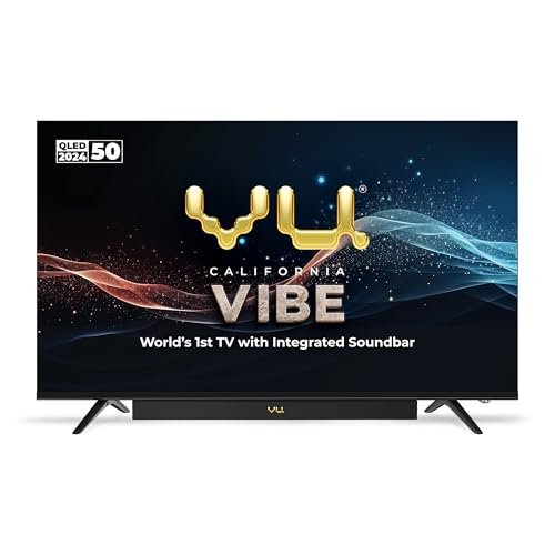 Vu 126cm (50 inches) Vibe Series QLED Google TV 50VIBE24 4K Ultra HD (Black)