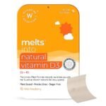 Wellbeing Nutrition Melts Natural Vitamin D3 600IU + K2 as MK7 with Resveratrol, Vitamin A | For Calcium Absorption Immunity, Heart, Bone, Cellular Protection, 30 Oral Strips