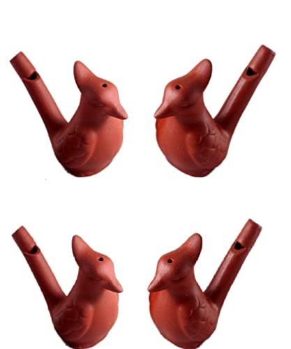 YAMKAY Mud Water Bird Whistle Pack Of 4,brown