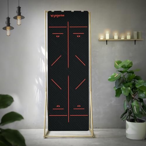 Yogarise 8mm Perfumed TPE Yoga Mat with Alignment Lines and Carry Bag for Men & Women, Non-Slip Texture, Extra Wide & Thick TPE Exercise Mat For Home, Pilates, Gym & Fitness, Sweat-Resistant (Black)