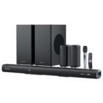 ZEBRONICS JUKE BAR 9900 Soundbar, 725 Watts, DTS X, Dolby Atmos, 7.2.2 (5.2.4), 2x Wireless (Subwoofer & Satellites), BT v5.3 | HDMI eARC | Optical IN | AUX | USB, RGB LED, Wireless UHF Mic, Deep Bass