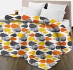 Zinnia Ultra Soft Microfibre Printed Comforter | (Print - Designer) (Drops and Grey)