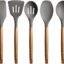 Zollyss Non Stick Silicone Spatula Spoon Laddle Utensil Set for Kitchen Cookware Tool Set, 5 Pcs (Grey)