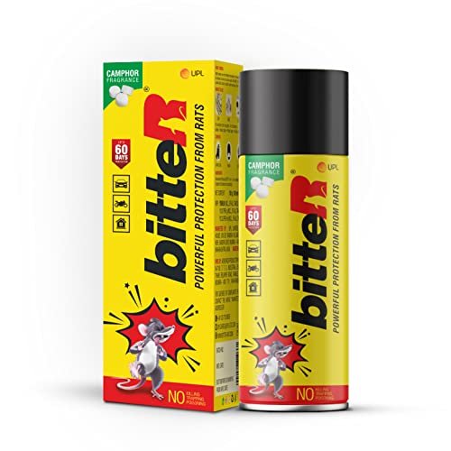 bitteR Powerful Protection from Rats, 340ml Jumbo Spray - Protect Wires in Car, Bike | Camphor Fragrance | Non Toxic | No Kill Only Repels | 60 Days Protection (Pack of 3)