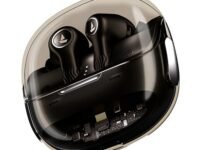 boAt New Launch Nirvana Crystl, Transparent Case,Spatial Audio, ANC(~32dB), 100Hrs Battery,4Mics ENx, Dual Pair,App Support, Bluetooth Earbuds, TWS Ear Buds Wireless Earphones with mic (Quantum Black)
