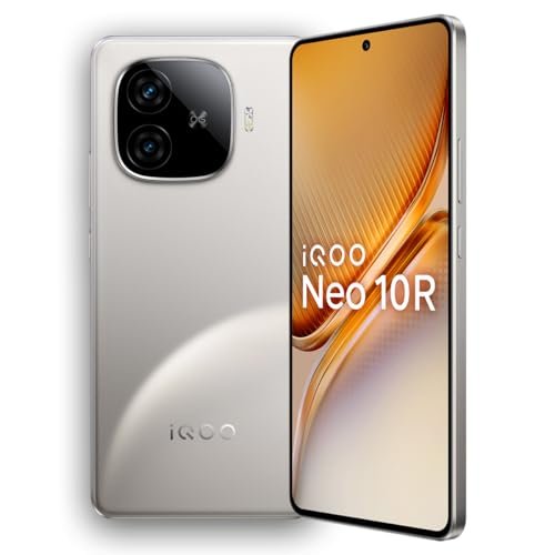 iQOO Neo 10R 5G (Moonknight Titanium, 8GB RAM, 128GB Storage) | Snapdragon 8s Gen 3 Processor | India's Slimmest 6400mAh Battery Smartphone | Segment's Most Stable 90FPS for 5 Hours