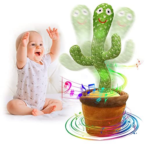 seOSTO Cactus Dancer, Electronic Talking Plush Toy, Dancing Cactus with 120 Songs