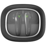 truke New Launch Crystal Dyno Leather Finish True Wireless in Ear Earbuds w/Spatial Audio, 70H Battery Fast Charge Ear Buds, 13mm Driver HiFi Sound TWS, 40ms Ultra Low Latency, 4Mics ENC- RavenBlack