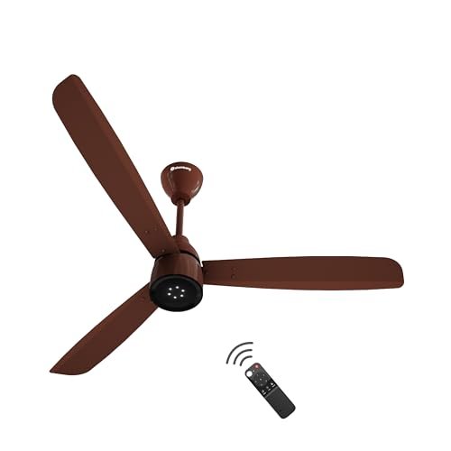 atomberg Renesa Enzel 1200mm BLDC Ceiling Fan with Remote Control | BEE 5 star Rated Energy Efficient Ceiling Fan | High Air Delivery with LED Indicators| 3 Year Warranty (Gloss Brown)